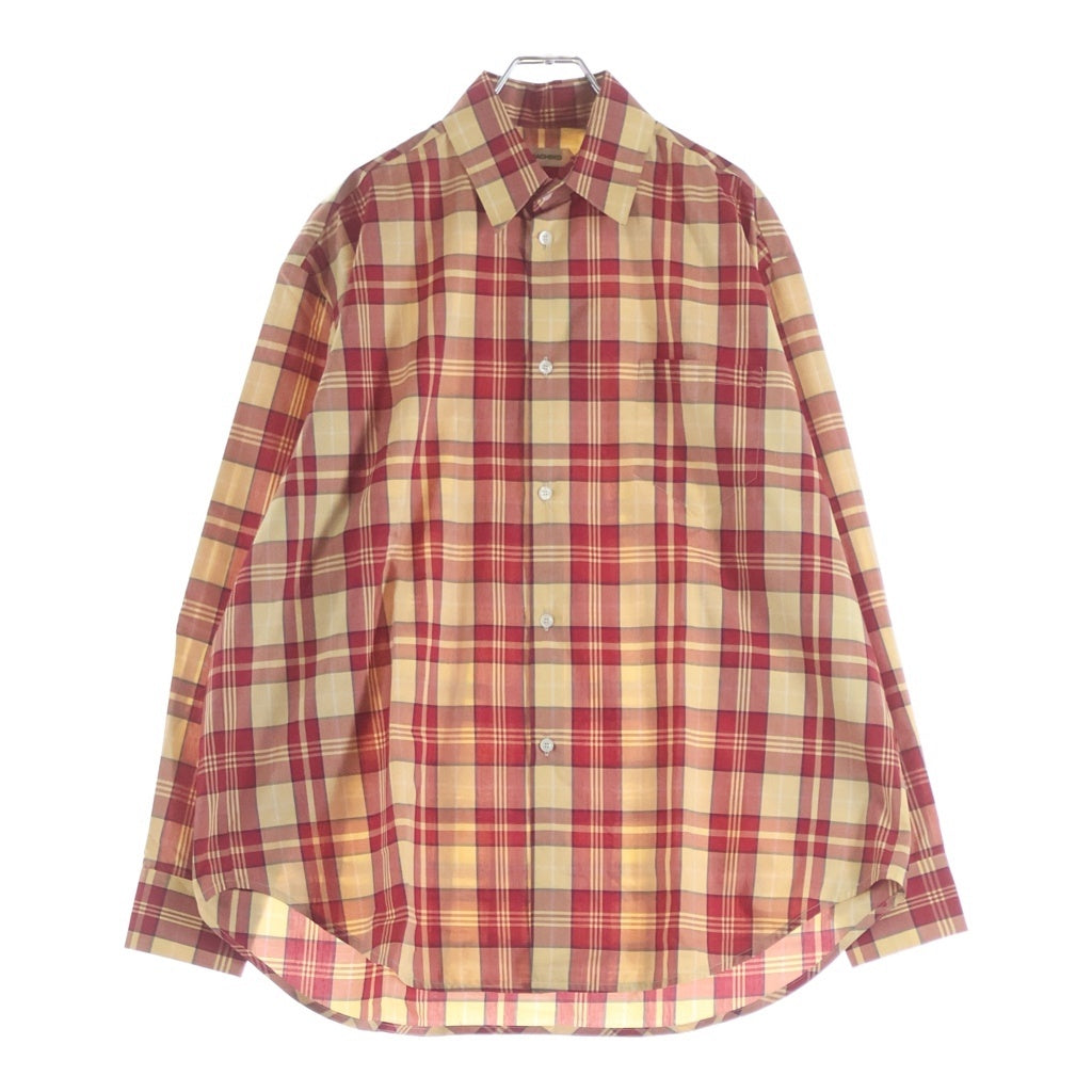 NAMACHEKO(ナマチェコ) 24SS VATTERN SHIRT ヴェッテルン チェック総柄 長袖シャツ レッド/イエロー NS24-401-N1531