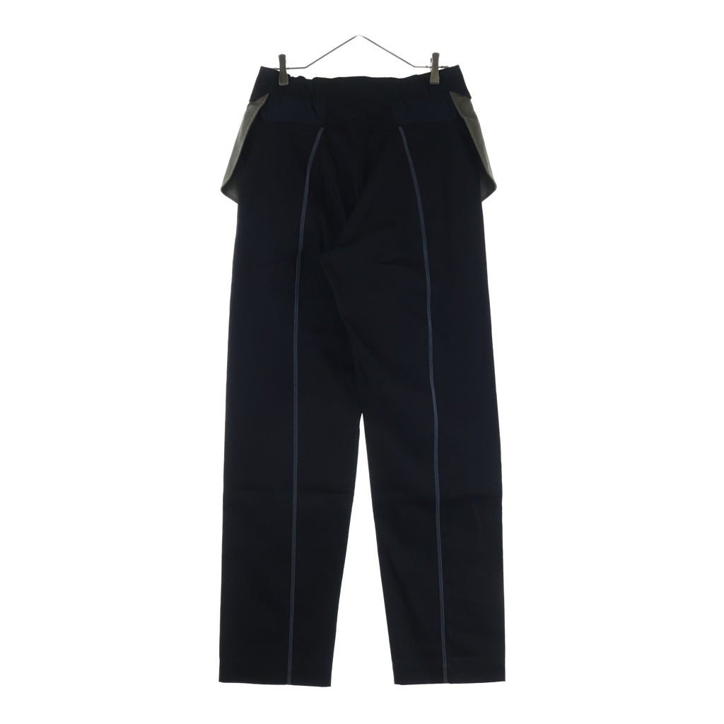 NO BRAND(ノーブランド) _J.L-A.L_ BINATE TROUSER ビネイト 両面ステッチ ジップフライトラウザーズ スラックス ブラック JBMW043FA