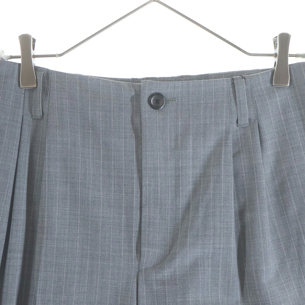 th products(ティーエイチ プロダクツ) QUINN Wide Tailored Pants クイーン ワイド ストライプ テーラードパンツ スラックス グレー 2601-P01-101