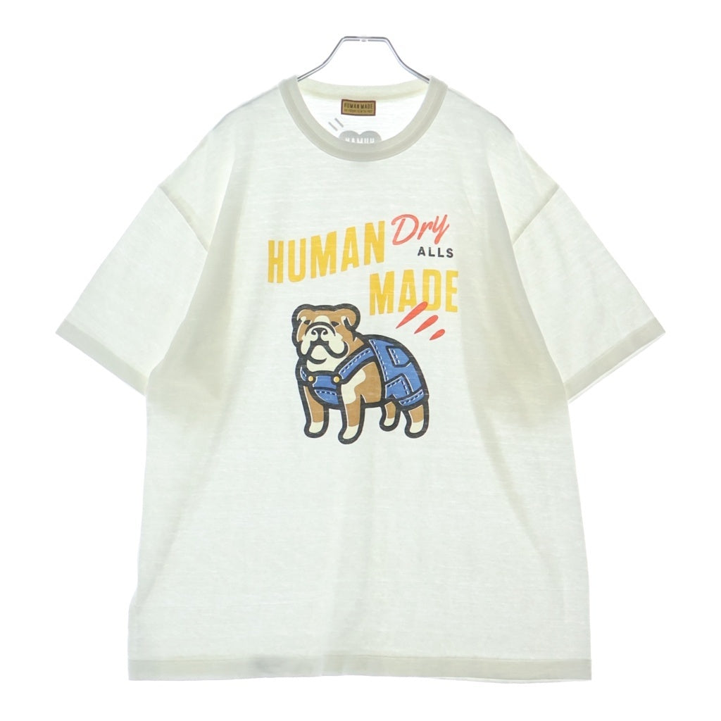 HUMAN MADE(ヒューマンメイド) 26SS GRAPHIC T-SHIRT グラフィック ブルドッグ コットン プリント クルーネック 半袖Tシャツ カットソー ホワイト HM31TE015
