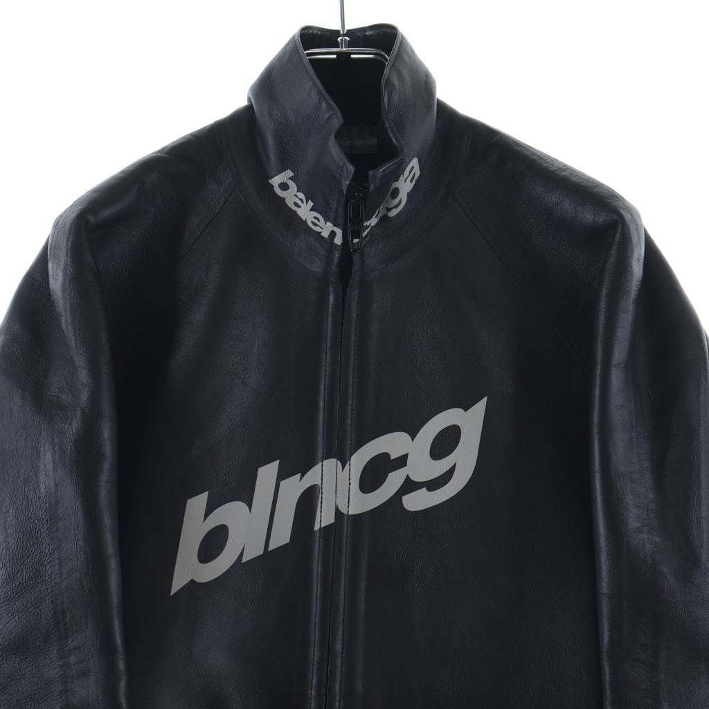 BALENCIAGA(バレンシアガ) 20AW SCUBA LEATHER JACKET スキューバレザージャケット ジップアップブルゾン ブラック 641275 TKS01