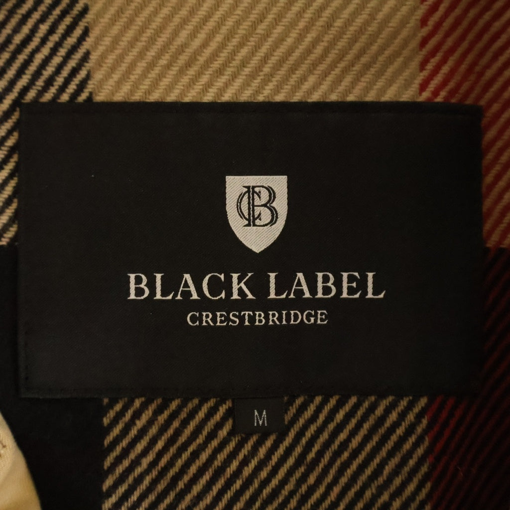 BLACK LABEL CRESTBRIDGE(ブラックレーベルクレストブリッジ) ロゴ刻印ボタン チェック柄ライナー付き ショートトレンチコート ブラウン