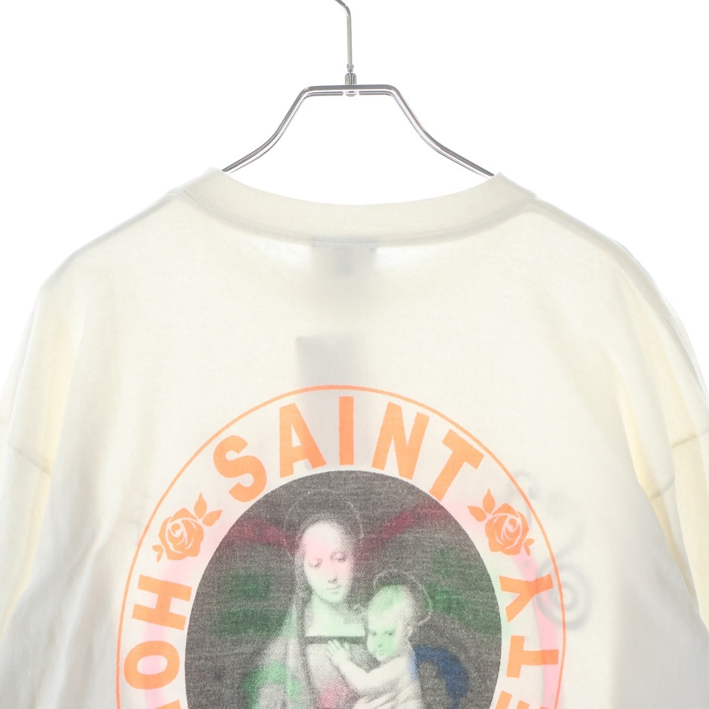 SAINT MICHAEL(セントマイケル) 24SS LS TEE PINK HEART ピンクハート クルーネック 長袖Tシャツ カットソー ホワイト SM-YS8-0000-020