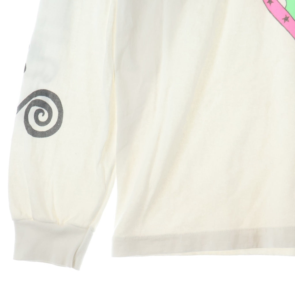 SAINT MICHAEL(セントマイケル) 24SS LS TEE PINK HEART ピンクハート クルーネック 長袖Tシャツ カットソー ホワイト SM-YS8-0000-020