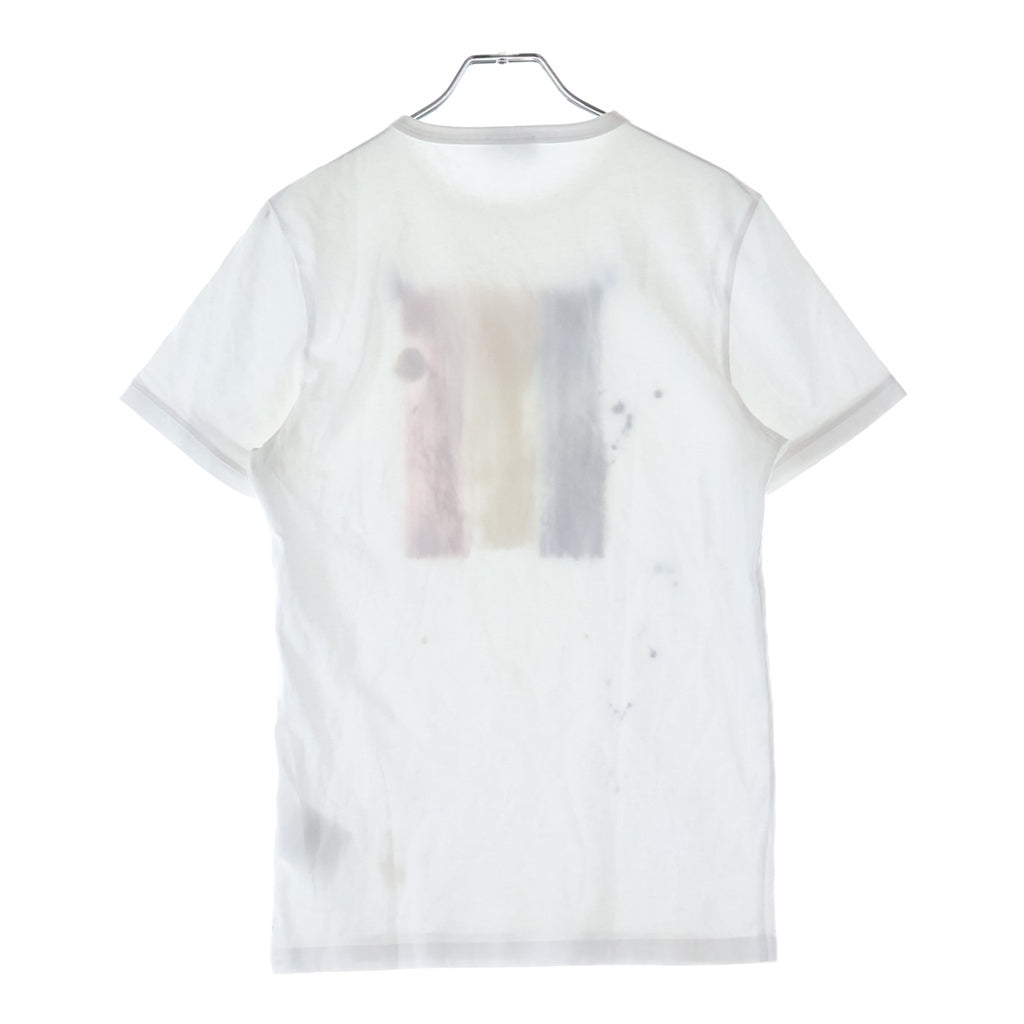 MONCLER(モンクレール) トリコロール 前面プリント ロゴ コットン クルーネック 半袖Tシャツ カットソー ホワイト 310918025450
