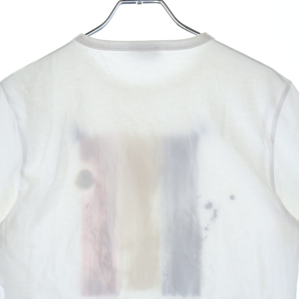 MONCLER(モンクレール) トリコロール 前面プリント ロゴ コットン クルーネック 半袖Tシャツ カットソー ホワイト 310918025450