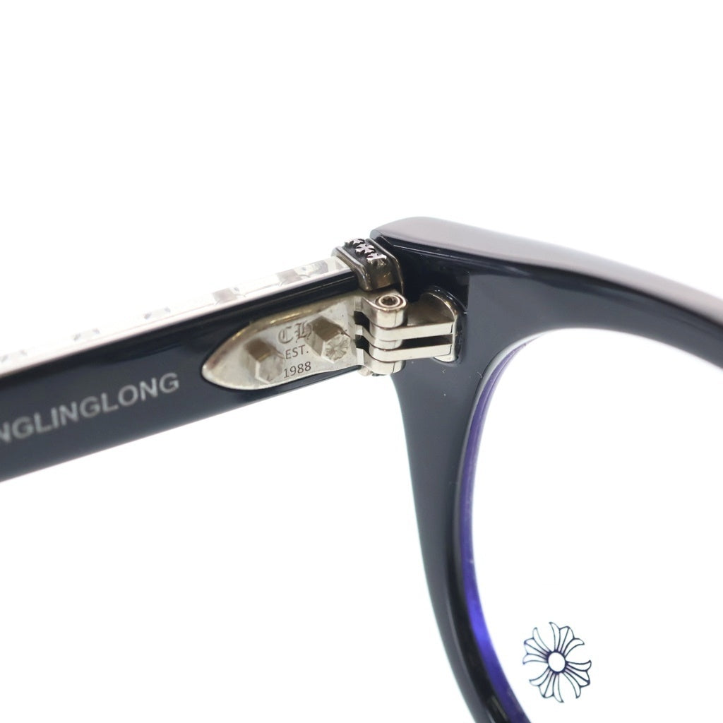 CHROME HEARTS(クロムハーツ) DINGALONGLINGLONG クロステンプル ボストンフレーム サングラス アイウェア 眼鏡 ブラック