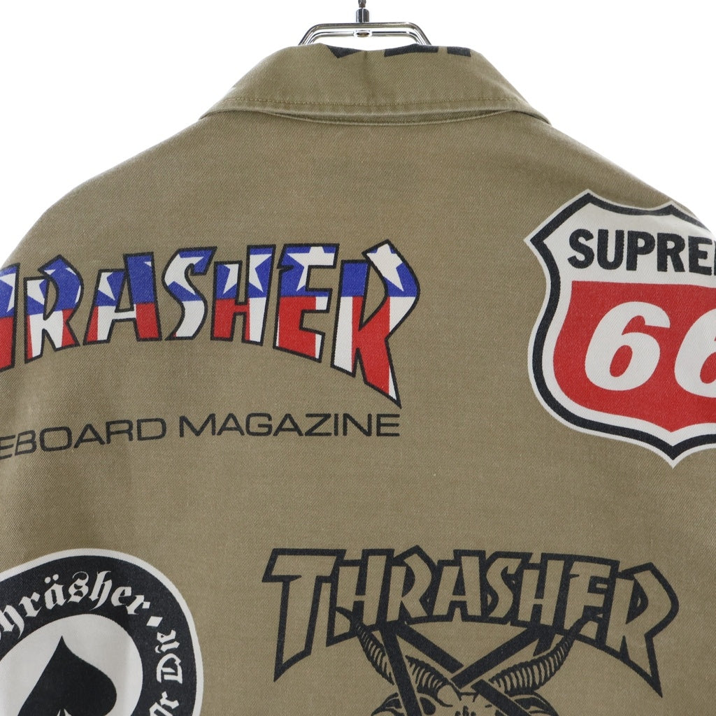 SUPREME(シュプリーム) 15SS ×Thrasher Work Jacket スラッシャー マルチプリント ワークジャケット スウィングトップ ベージュ