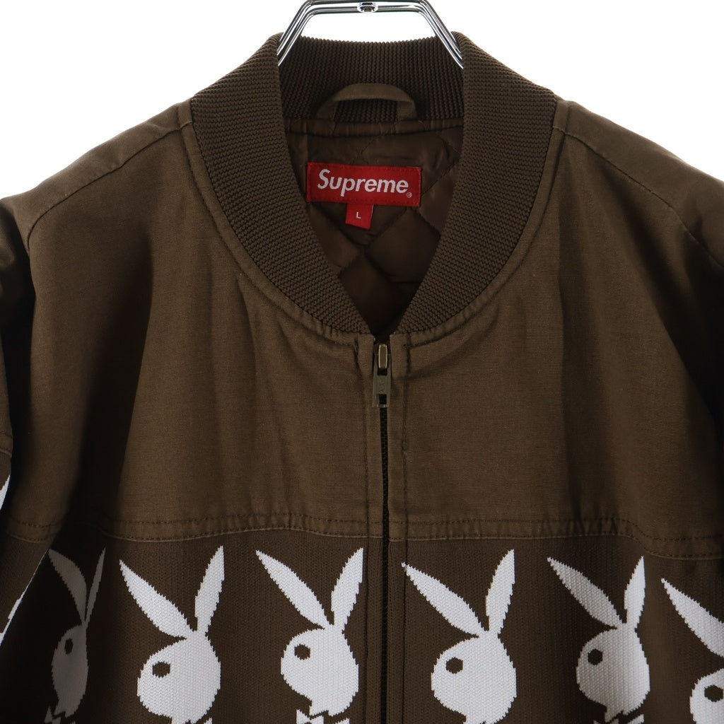 SUPREME(シュプリーム) 19SS ×PLAYBOY Crew Jacket プレイボーイ クルー ボンバージャケット ブラウン
