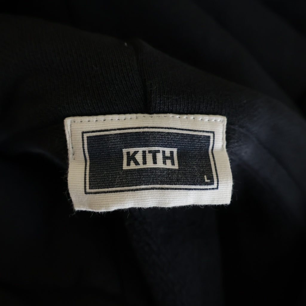 KITH(キス) ZIP HOODIE ロゴ刺繍 ダブルジップ スウェットジップアップパーカー フーディ ダークグレー 25-070-060-0011-4-0