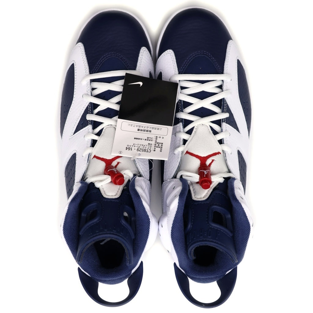 NIKE(ナイキ) AIR JORDAN 6 RETRO WHITE AND MIDNIGHT NAVY エアジョーダン1 レトロ ハイカット スニーカー ホワイト/ネイビー US10.5/28.5cm CT8529-164