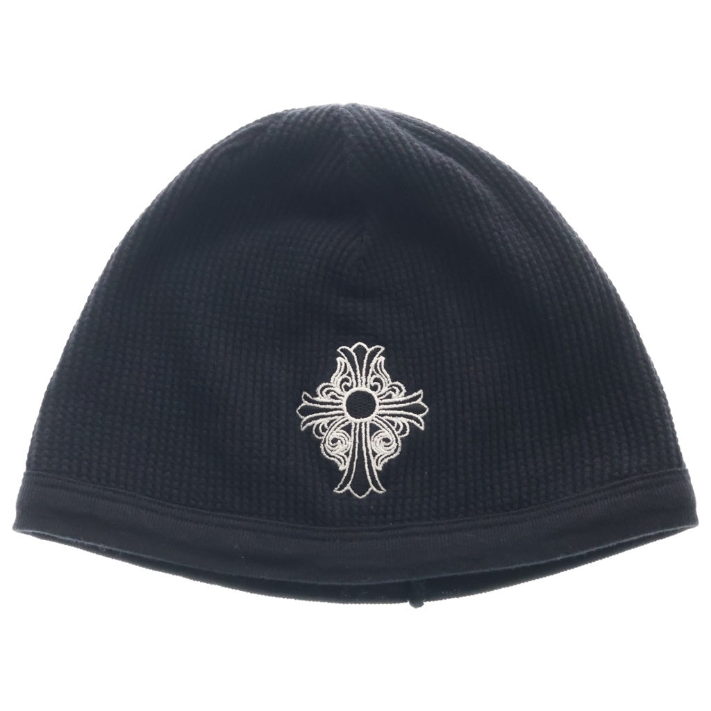 CHROME HEARTS(クロムハーツ) THERMAL BEANIE オールド へアリークロス刺繍 サーマル ビーニー ニット帽 ブラック