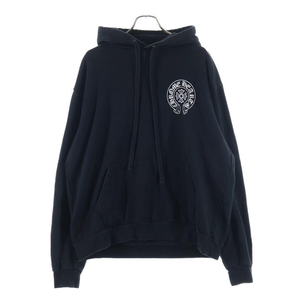 CHROME HEARTS(クロムハーツ) SWTSHRT PLVR ラスベガス限定 バック ホースシュー プリント プルオーバースウェットパーカー フーディー ブラック