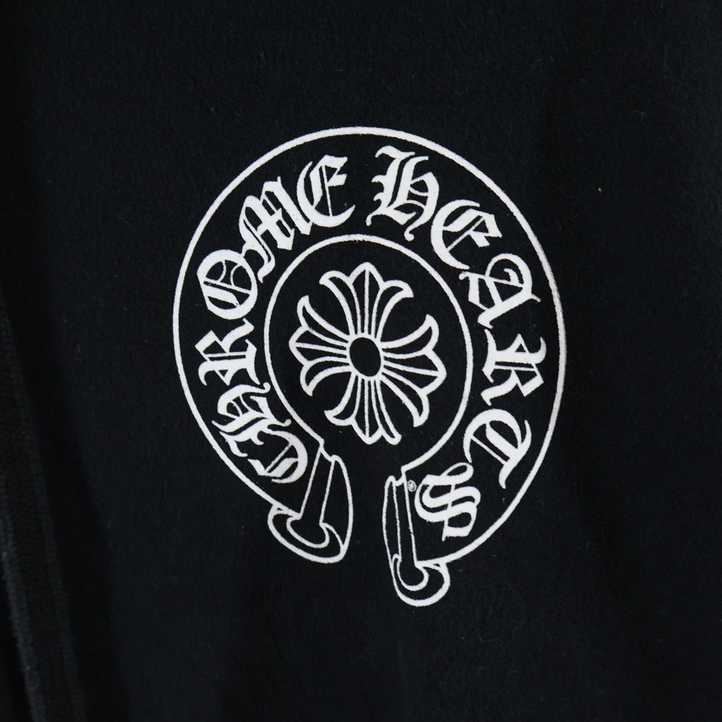 CHROME HEARTS(クロムハーツ) SWTSHRT PLVR ラスベガス限定 バック ホースシュー プリント プルオーバースウェットパーカー フーディー ブラック