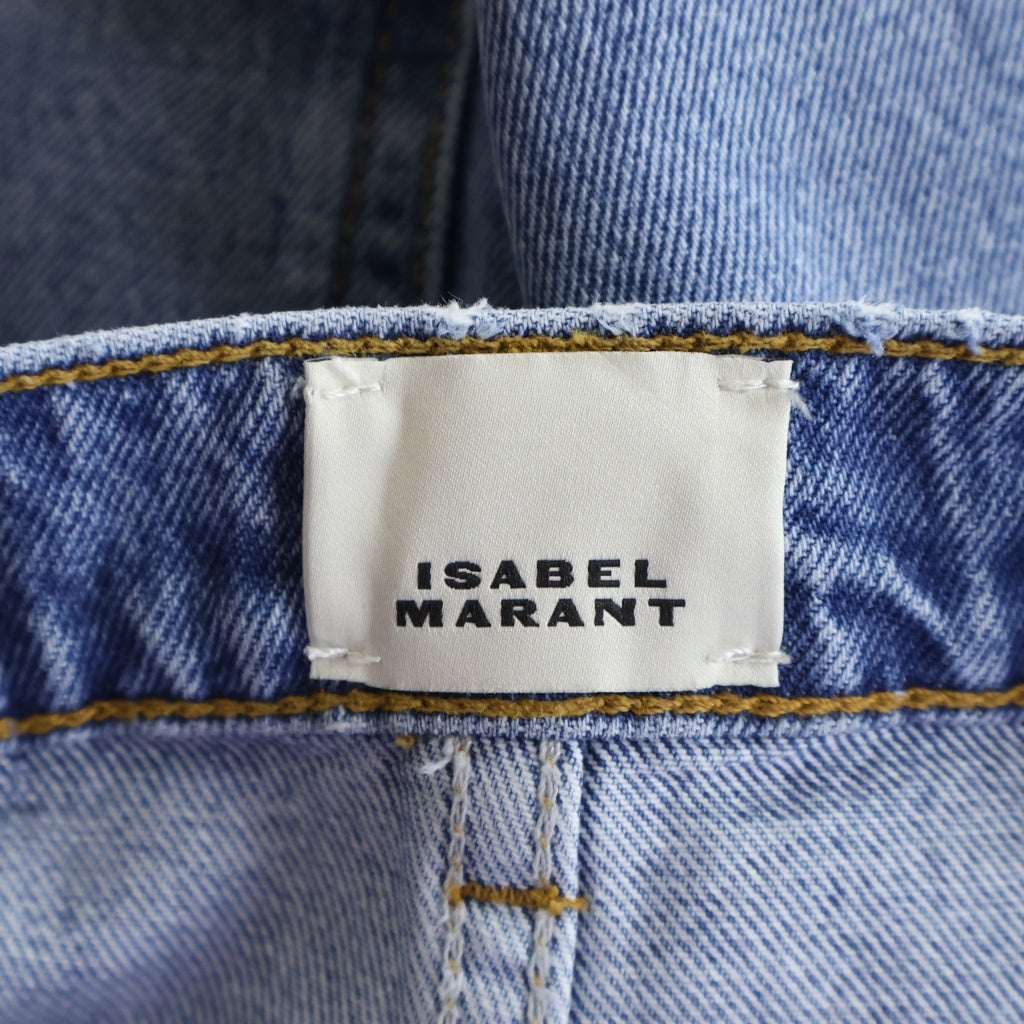 ISABEL MARANT(イザベル マラン) DROMIE DENIM PANTS ドーミー ジップフライ ストレートデニムパンツ ジーンズ インディゴ PA0636FA-D1H04I レディース
