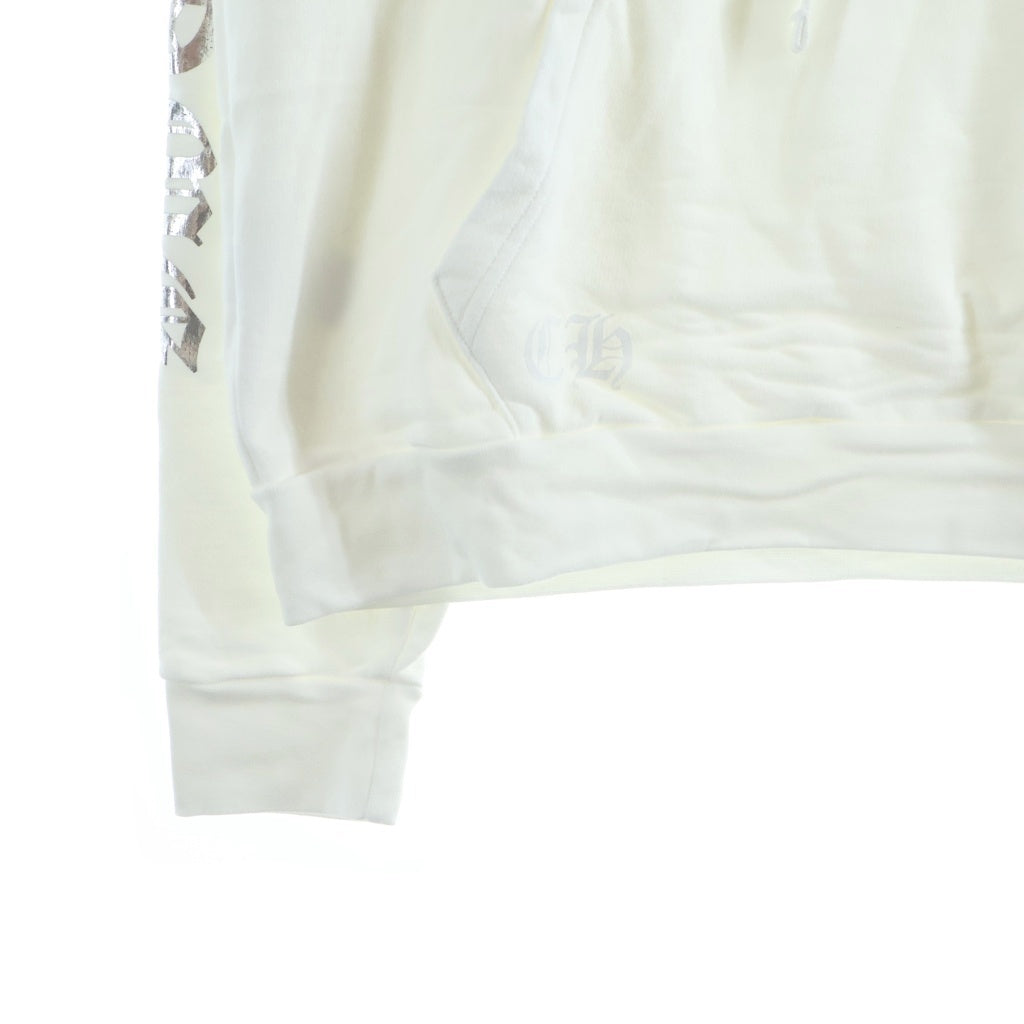 CHROME HEARTS(クロムハーツ) WHITE FOIL HOODIE フォイル アームロゴ プルオーバースウェットパーカー フーディー ホワイト