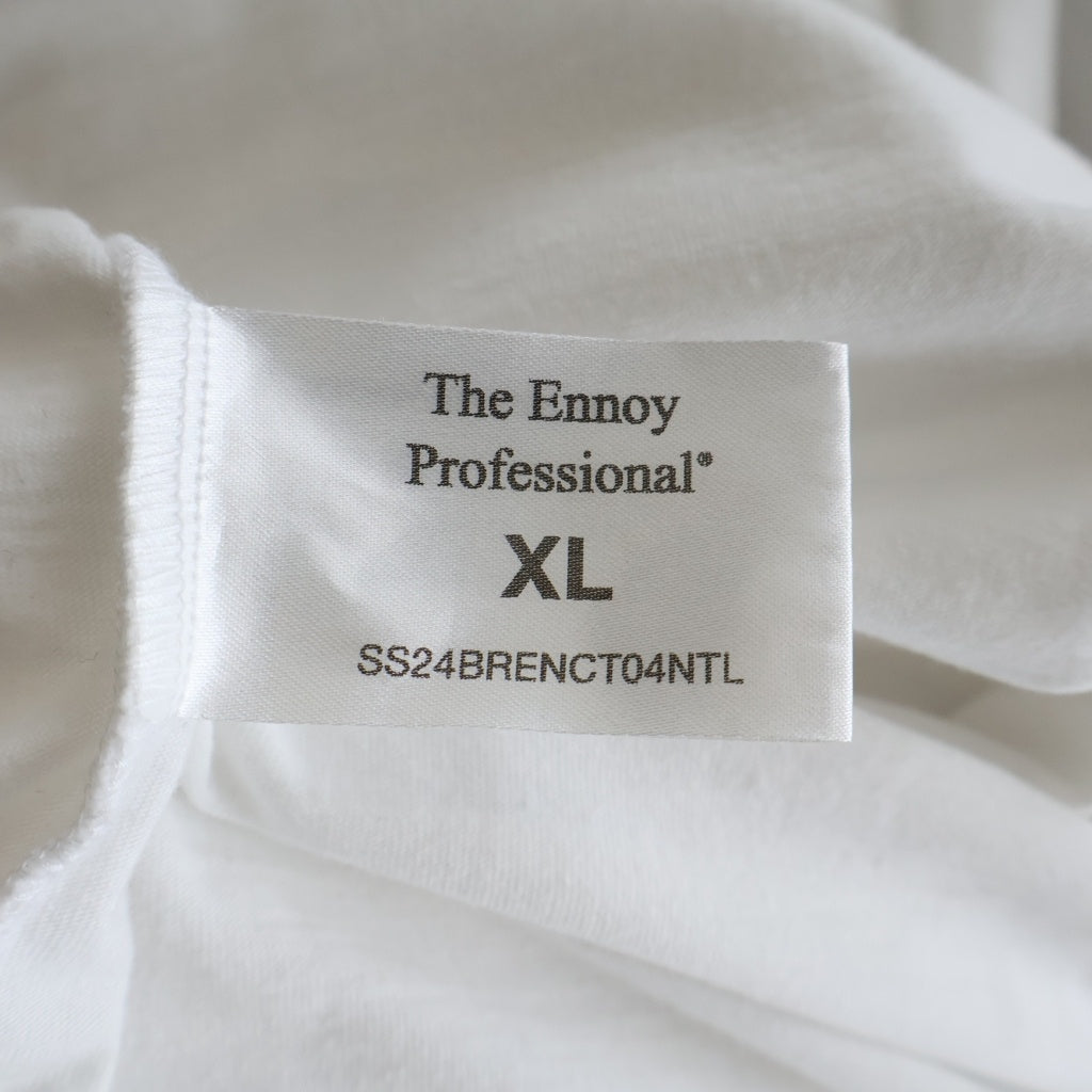 The Ennoy Professional(エンノイプロフェッショナル) PROFESSIONAL LOGO T-Shirt プロフェッショナルロゴ クルーネックロゴ半袖Tシャツ カットソー ホワイト SS24BRENCT04NTL
