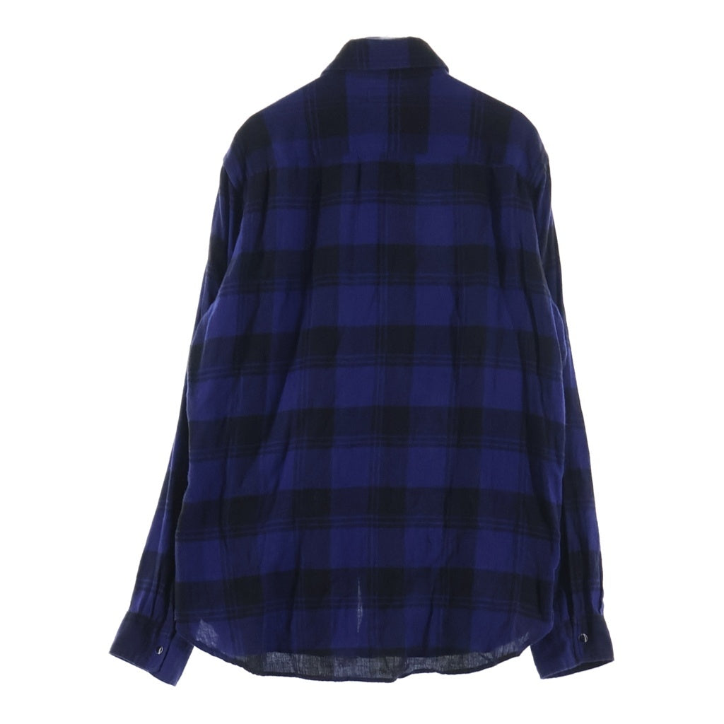 SAINT LAURENT PARIS(サンローランパリ) 17AW コットン フランネルチェック 長袖シャツ ブルー 483071 Y072R