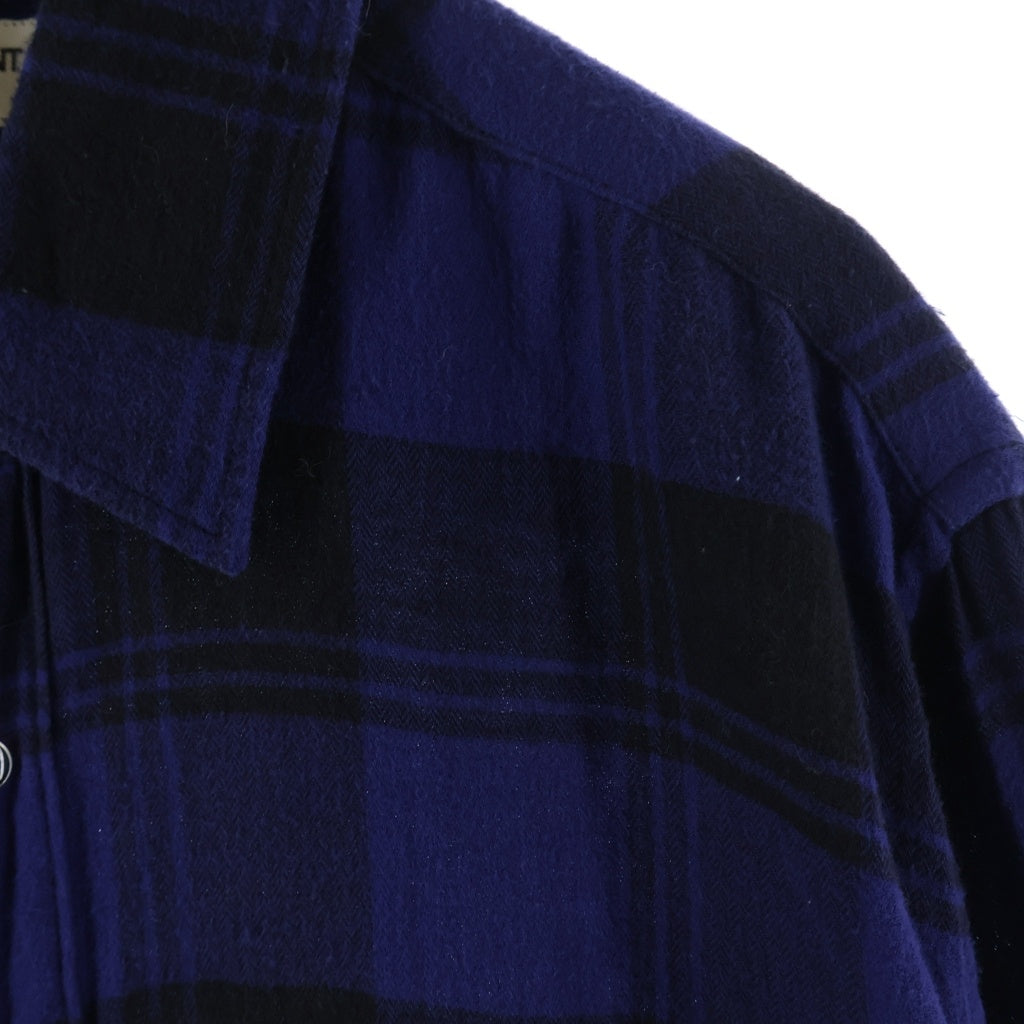 SAINT LAURENT PARIS(サンローランパリ) 17AW コットン フランネルチェック 長袖シャツ ブルー 483071 Y072R