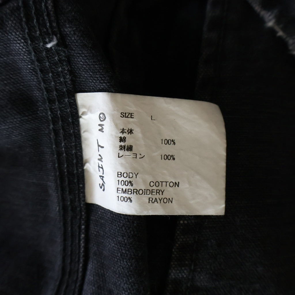 SAINT MICHAEL(セントマイケル) 25SS DETROIT JACKET ダックキャンバス ダメージ加工 デトロイトジャケット グレー SM-HR8-0000-063