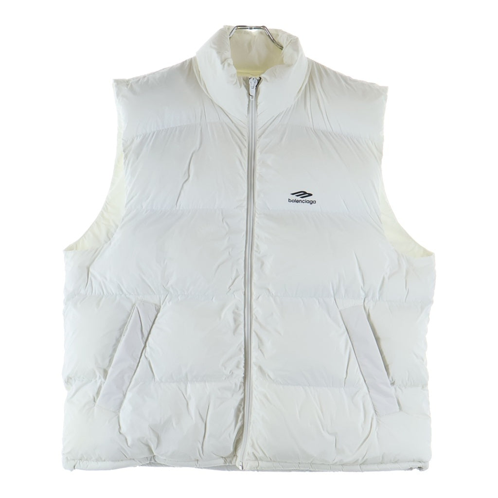 BALENCIAGA(バレンシアガ) 3B SKI Puffer Down vest スポーツアイコン スキー 中綿 パファー ジップアップダウンベスト ホワイト 773987 TP039