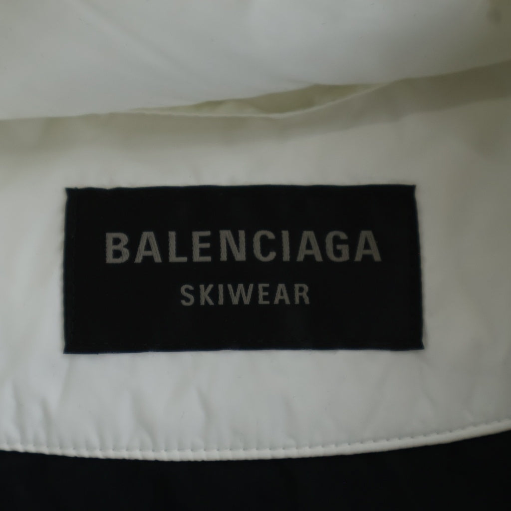 BALENCIAGA(バレンシアガ) 3B SKI Puffer Down vest スポーツアイコン スキー 中綿 パファー ジップアップダウンベスト ホワイト 773987 TP039