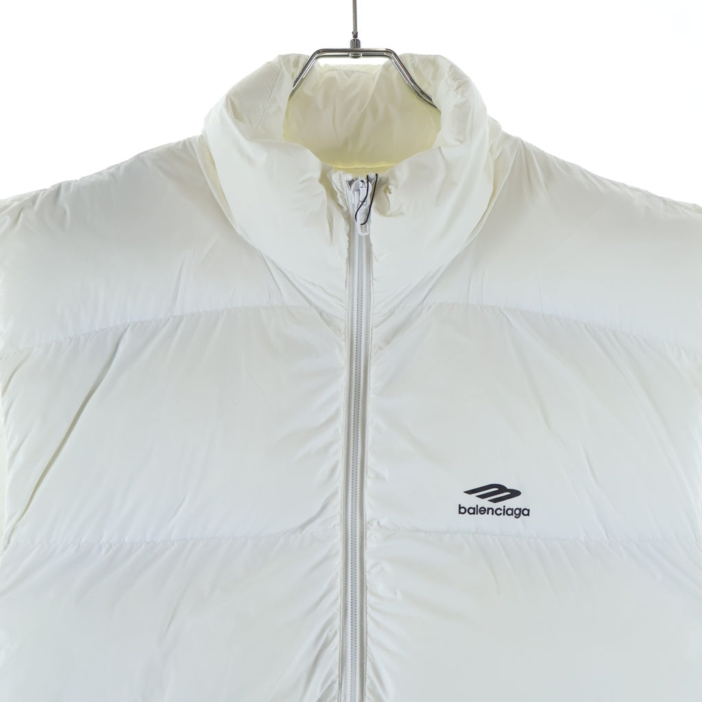 BALENCIAGA(バレンシアガ) 3B SKI Puffer Down vest スポーツアイコン スキー 中綿 パファー ジップアップダウンベスト ホワイト 773987 TP039