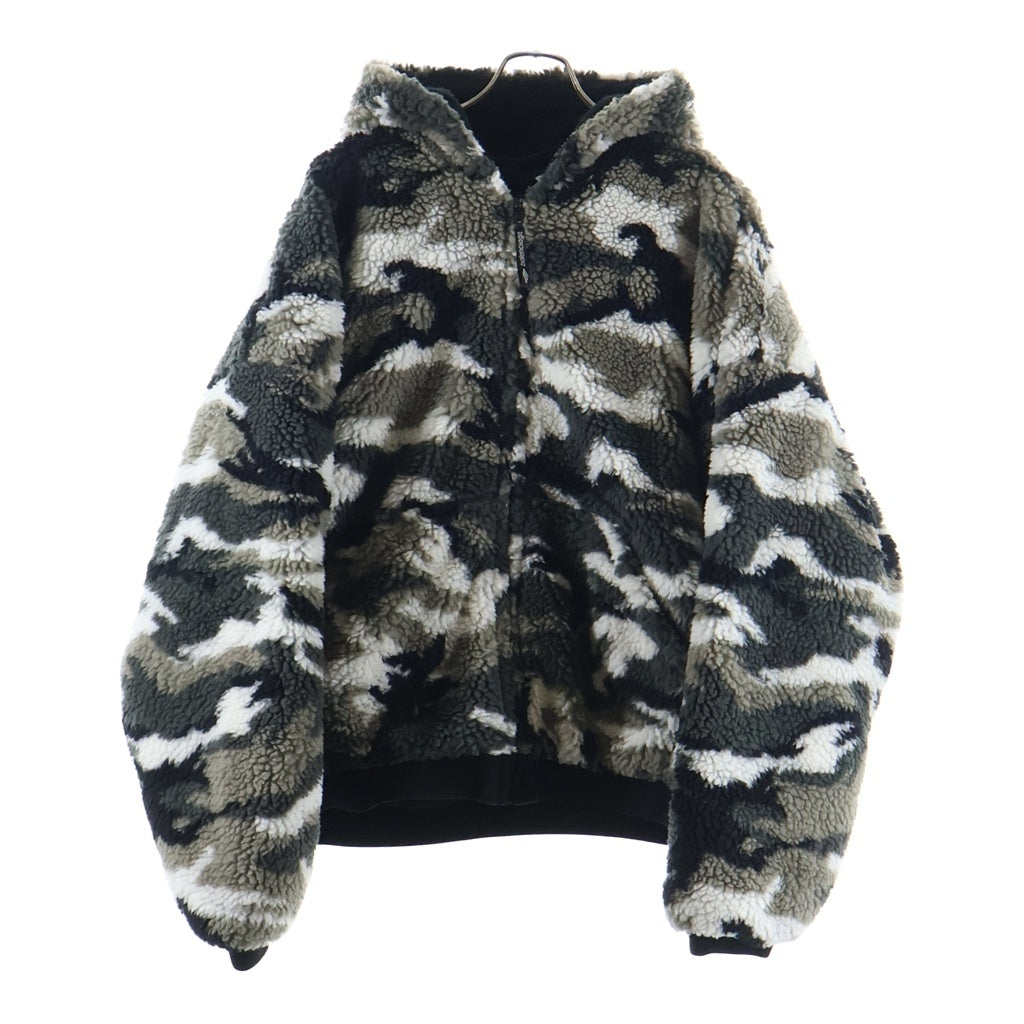 BALENCIAGA(バレンシアガ) 24AW Ski Zip-Up Hooded Teddy Jacket スキー ジップアップ フーディー テディジャケット グレー/カーキ/ホワイト 809469 TPQ11