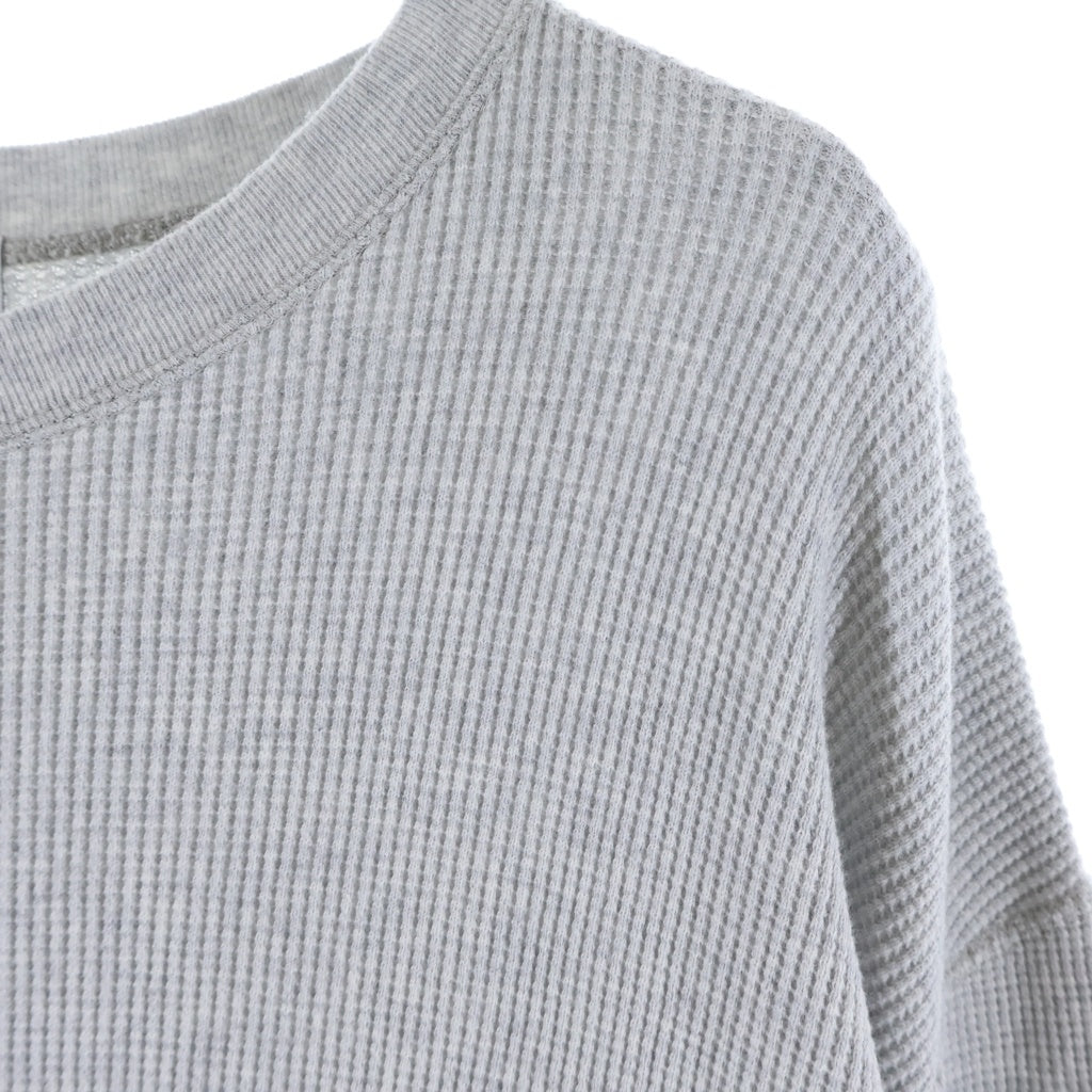 UNUSED(アンユーズド) 23AW LONG SLEEVE WAFFLE T-SHIRTS コットンワッフル 長袖クルーネックカットソー グレー US2368