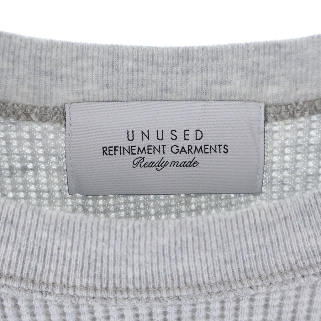 UNUSED(アンユーズド) 23AW LONG SLEEVE WAFFLE T-SHIRTS コットンワッフル 長袖クルーネックカットソー グレー US2368