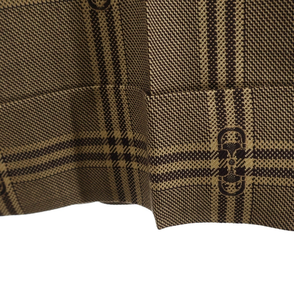 GUCCI(グッチ) 24SS ホースビット総柄 チェックウールスラックスパンツ ブラウン 756017 ZAOPD