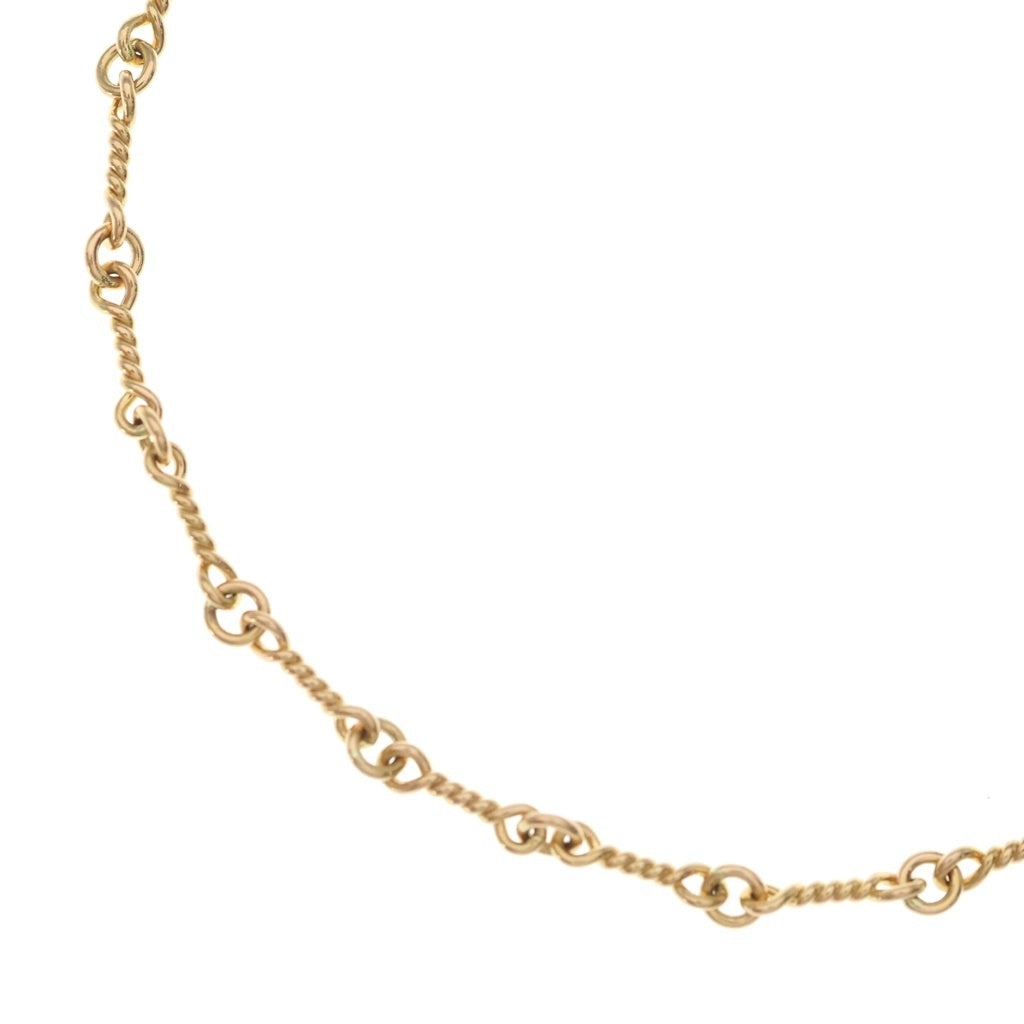 CHROME HEARTS(クロムハーツ) 22K NECKCHAIN T18 ツイストチェーンネックレス 18inch ゴールドBCA014
