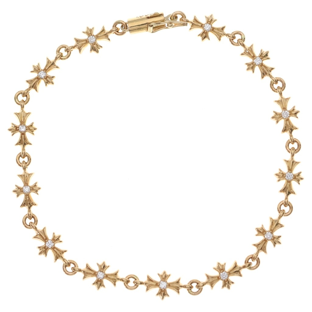 CHROME HEARTS(クロムハーツ) 22K TNY E CH PLS P/DIA タイニーE CHプラス ブレスレット PAVEダイヤ ゴールド BCA026