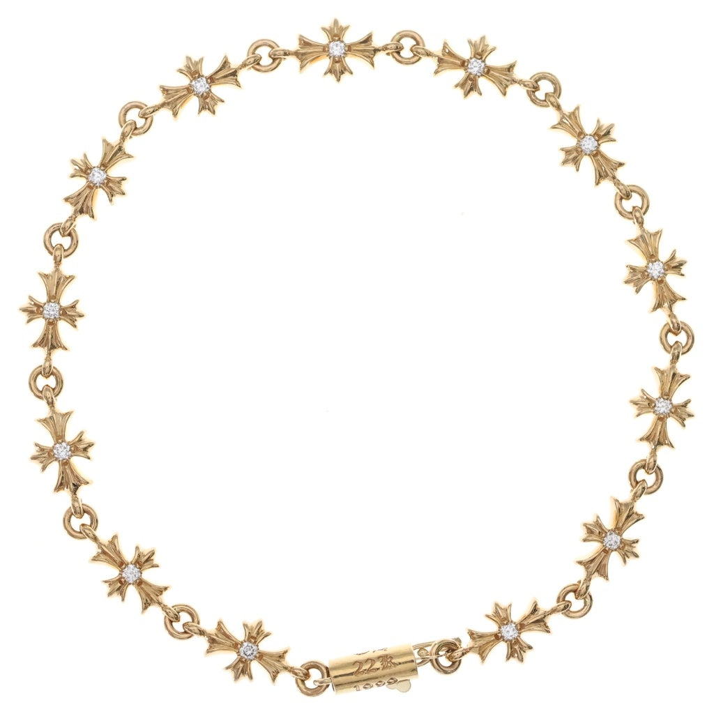 CHROME HEARTS(クロムハーツ) 22K TNY E CH PLS P/DIA タイニーE CHプラス ブレスレット PAVEダイヤ ゴールド BCA026