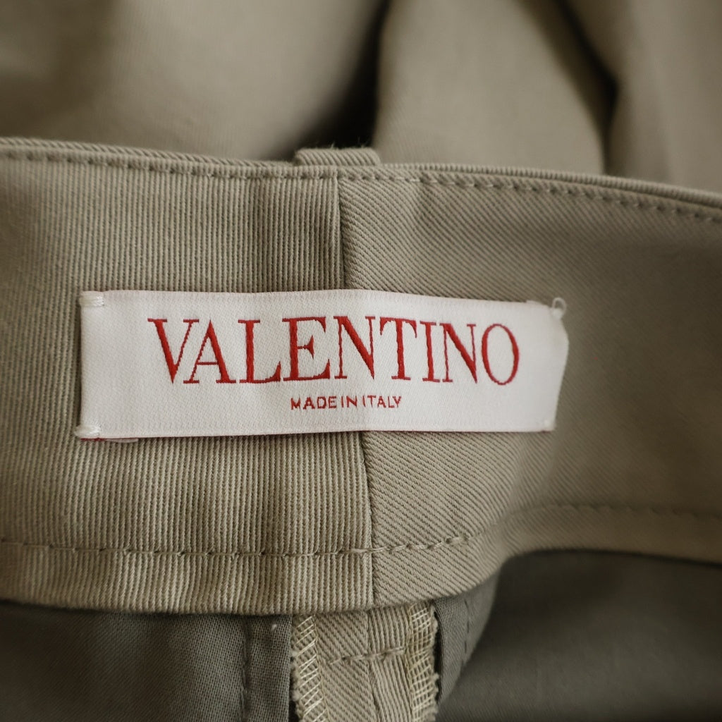 VALENTINO(ヴァレンティノ) 22SS ロゴプレート ジップフライ ワイドチノパンツ レディース ベージュ XB3RB4M06U5