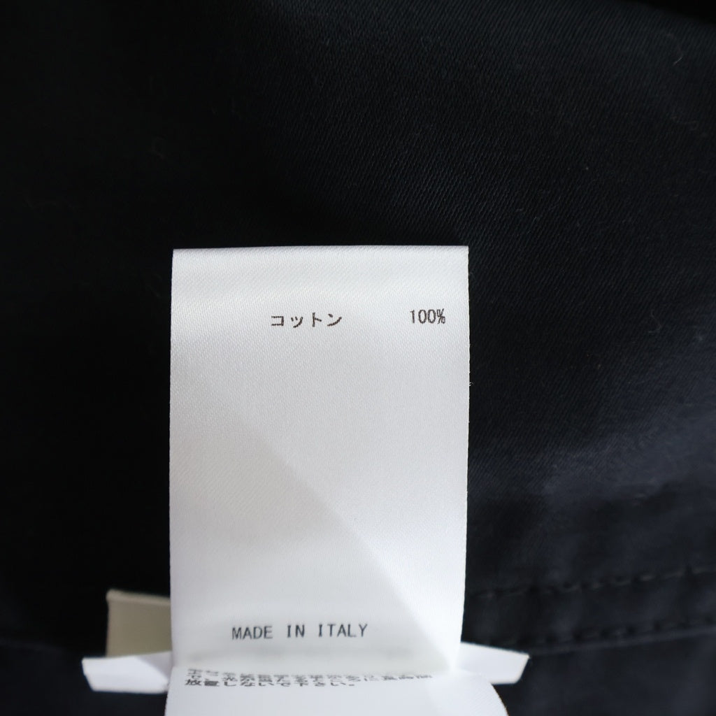 JIL SANDER(ジルサンダー) 2 POCKET MILITARY OVERSHIRT 2ポケット ミリタリー コットンツイル 長袖オーバーシャツ ブラック JSMS740526 MS24100011