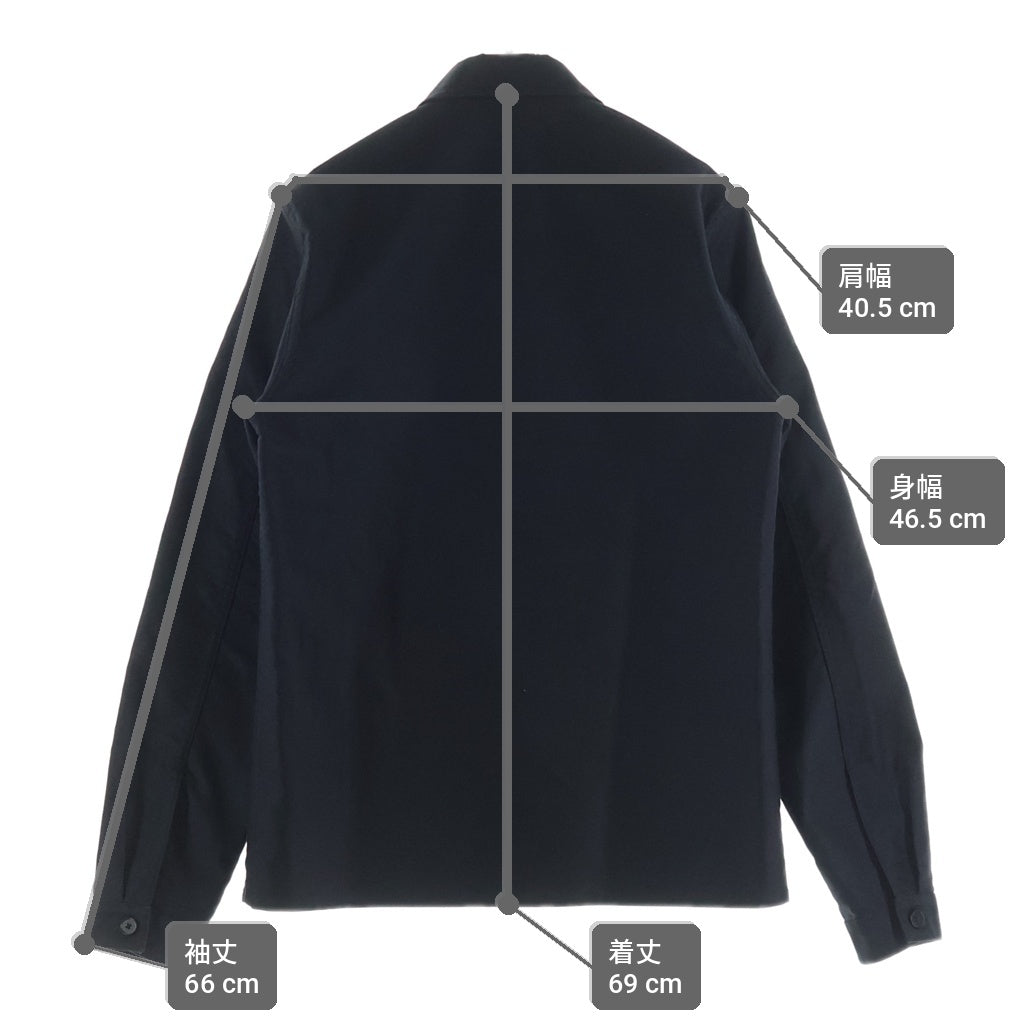 JIL SANDER(ジルサンダー) 2 POCKET MILITARY OVERSHIRT 2ポケット ミリタリー コットンツイル 長袖オーバーシャツ ブラック JSMS740526 MS24100011