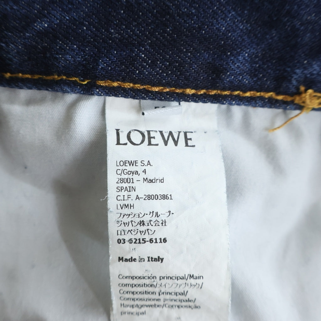LOEWE(ロエベ) フィッシャーマン ターンアップ ボタンフライ ストレートデニムパンツ インディゴ H526Y11W33