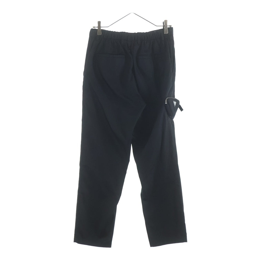 PRADA(プラダ) 21SS RE-NYLON 三角ロゴプレート サイドポケットデザイン ナイロンイージーパンツ ブラック SPH140 S212 1WQ8