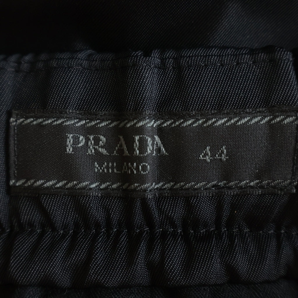 PRADA(プラダ) 21SS RE-NYLON 三角ロゴプレート サイドポケットデザイン ナイロンイージーパンツ ブラック SPH140 S212 1WQ8