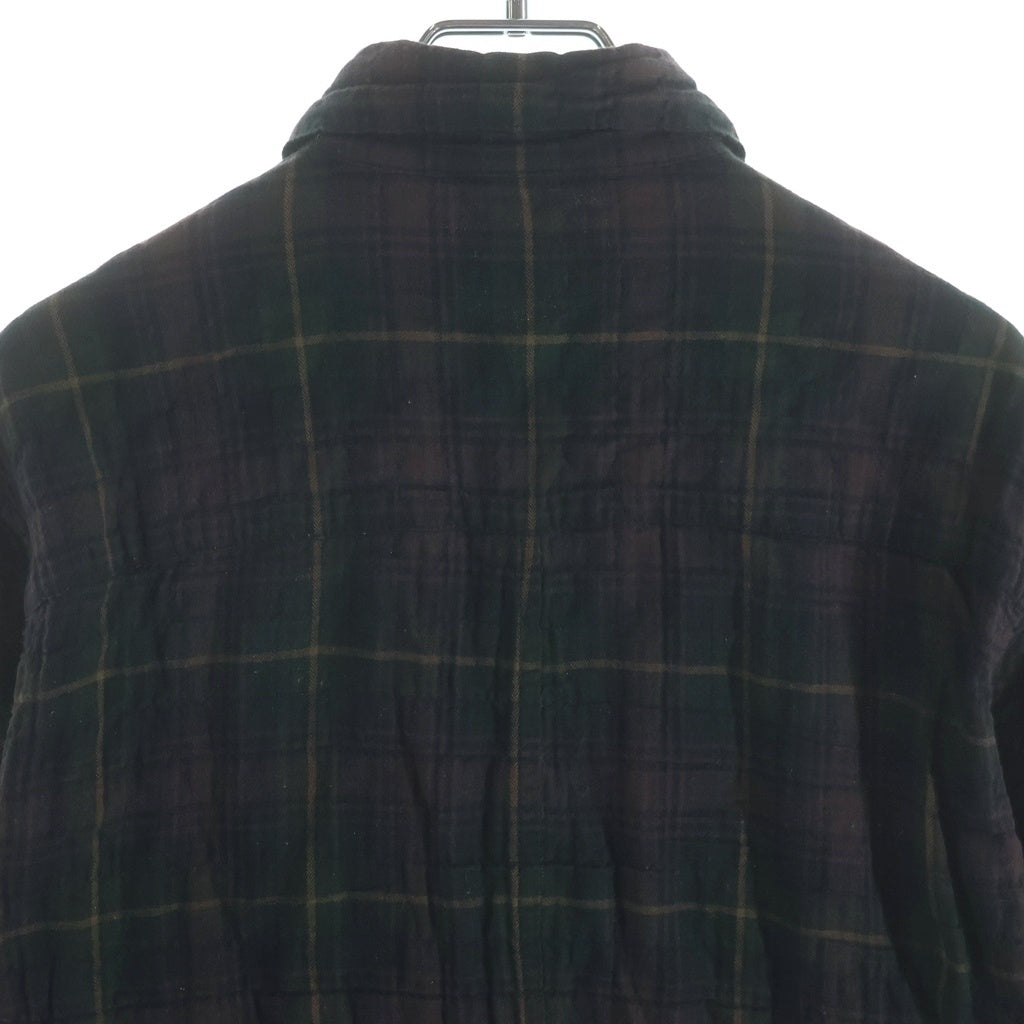 CHROME HEARTS(クロムハーツ) LOOSEENDS LS ルーズエンド 袖フレアパッチ フレアボールボタンボタン 長袖チェックシャツ グリーン