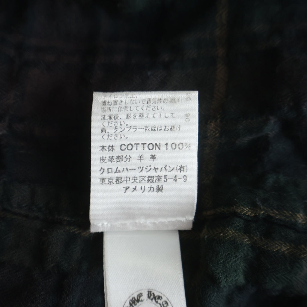 CHROME HEARTS(クロムハーツ) LOOSEENDS LS ルーズエンド 袖フレアパッチ フレアボールボタンボタン 長袖チェックシャツ グリーン