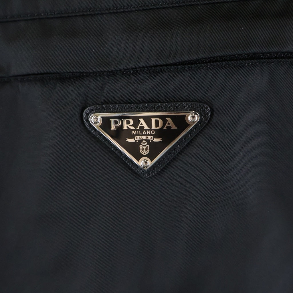 PRADA(プラダ) 20SS ZIPPED GABARDINE POCKET TEE フロント三角ロゴプレート ギャバジンポケット付 Tシャツ 半袖クルーネックカットソー ブラック UJN537 S191 1S9T