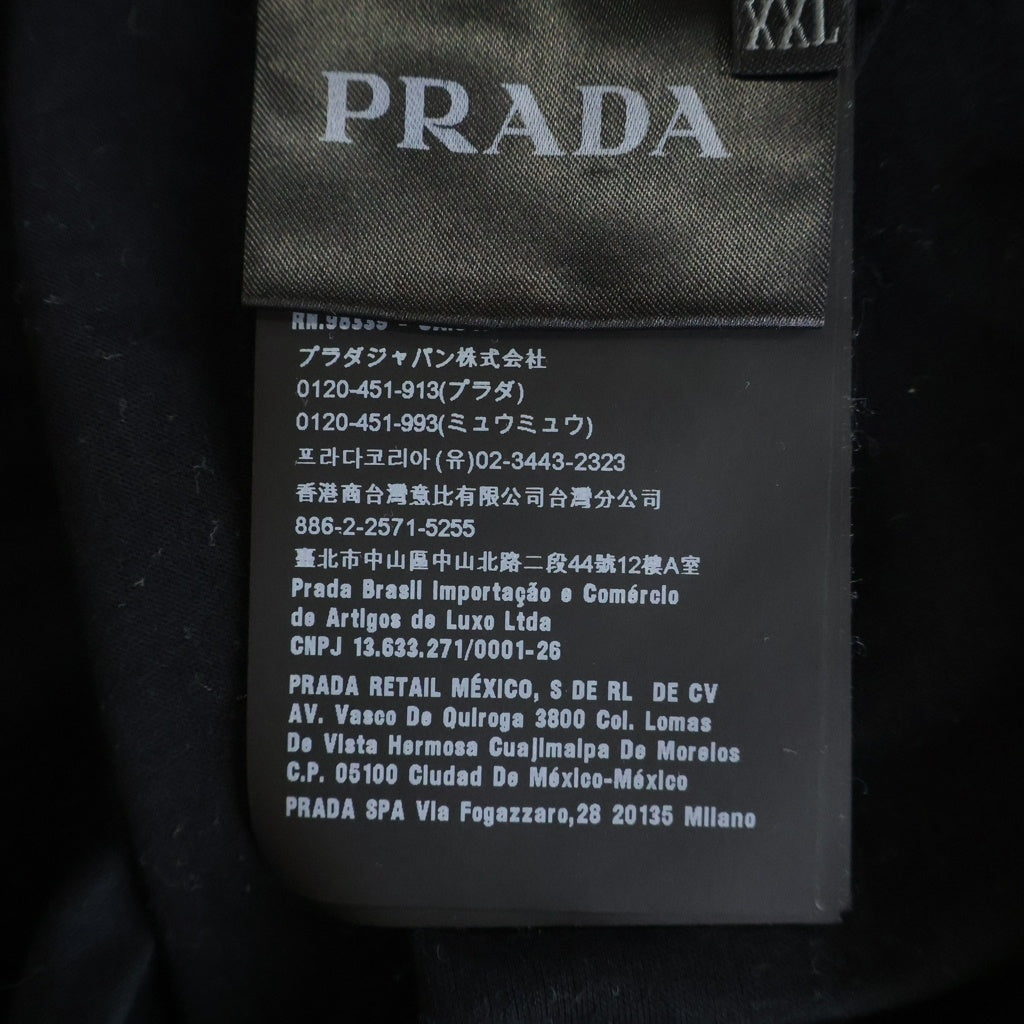 PRADA(プラダ) 20SS ZIPPED GABARDINE POCKET TEE フロント三角ロゴプレート ギャバジンポケット付 Tシャツ 半袖クルーネックカットソー ブラック UJN537 S191 1S9T