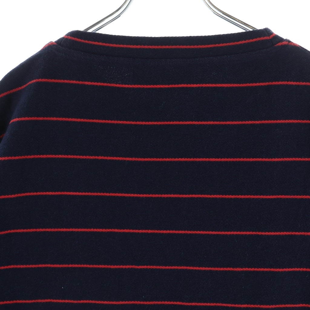 JIL SANDER(ジルサンダー) 18SS ボーダーTシャツ 半袖クルーネックカットソー ネイビー/レッド JSUM707016 MM246918A
