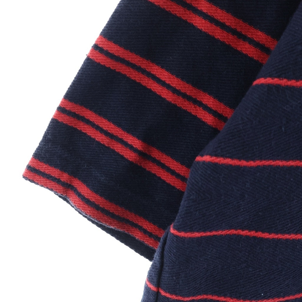 JIL SANDER(ジルサンダー) 18SS ボーダーTシャツ 半袖クルーネックカットソー ネイビー/レッド JSUM707016 MM246918A
