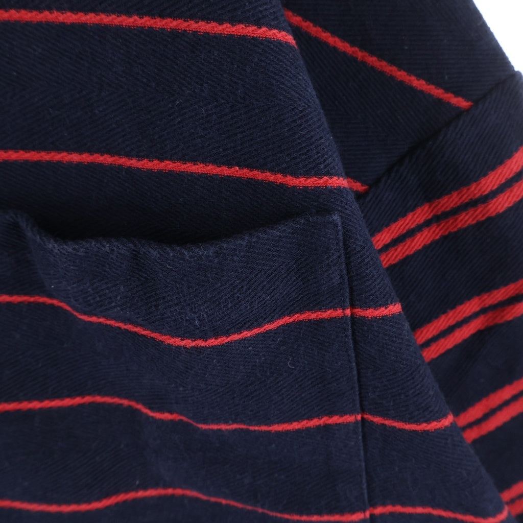 JIL SANDER(ジルサンダー) 18SS ボーダーTシャツ 半袖クルーネックカットソー ネイビー/レッド JSUM707016 MM246918A