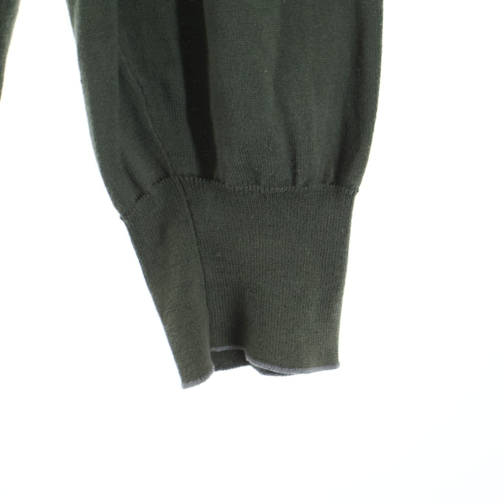 BRUNELLO CUCINELLI(ブルネロクチネリ) エルボーステッチ Vネックニットセーター オリーブ