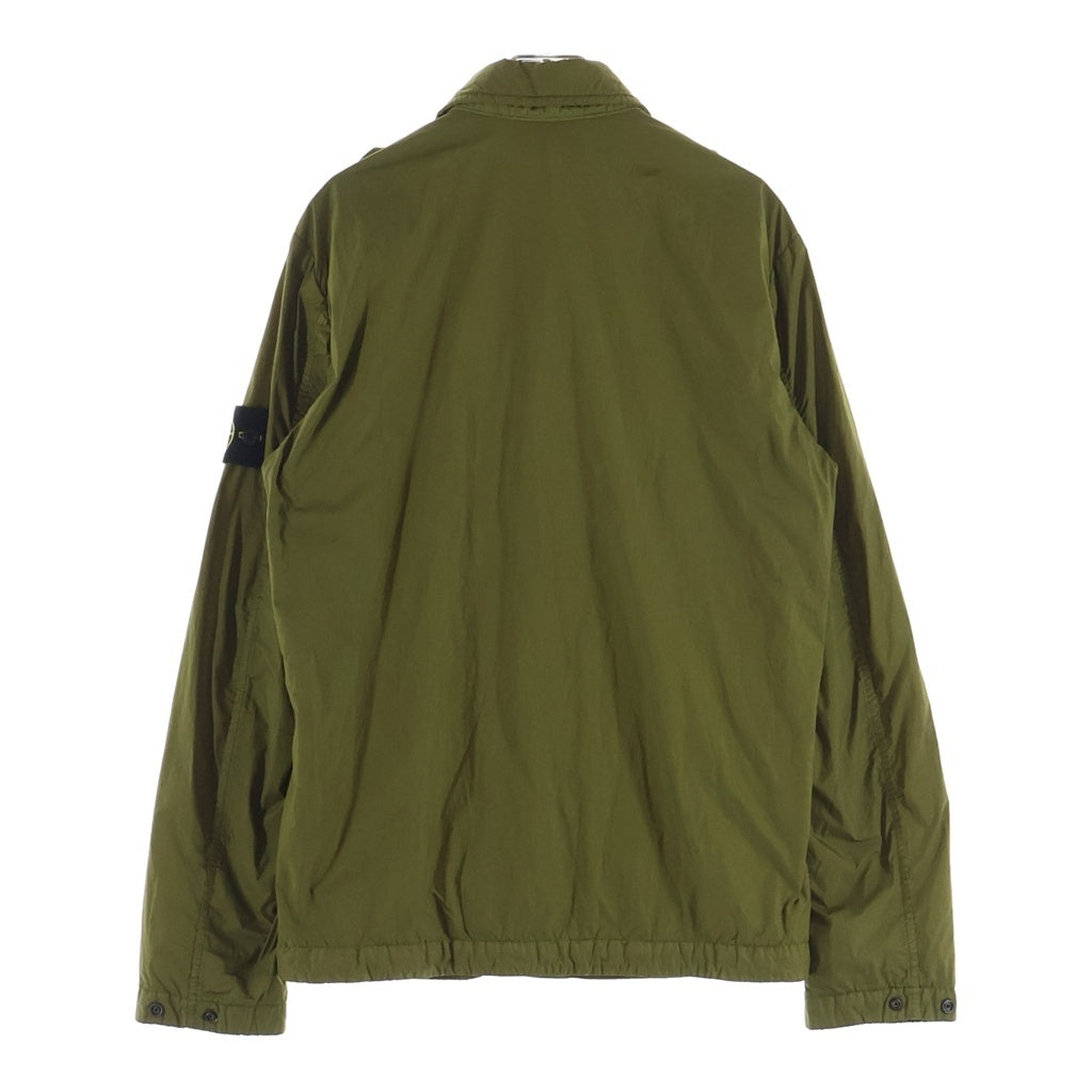 STONE ISLAND(ストーンアイランド) 16SS GARMENT DYE CRINLE NY JACKET ガーメントダイ 袖ロゴワッペン クリンクル ジップアップジャケット カーキ 641544736