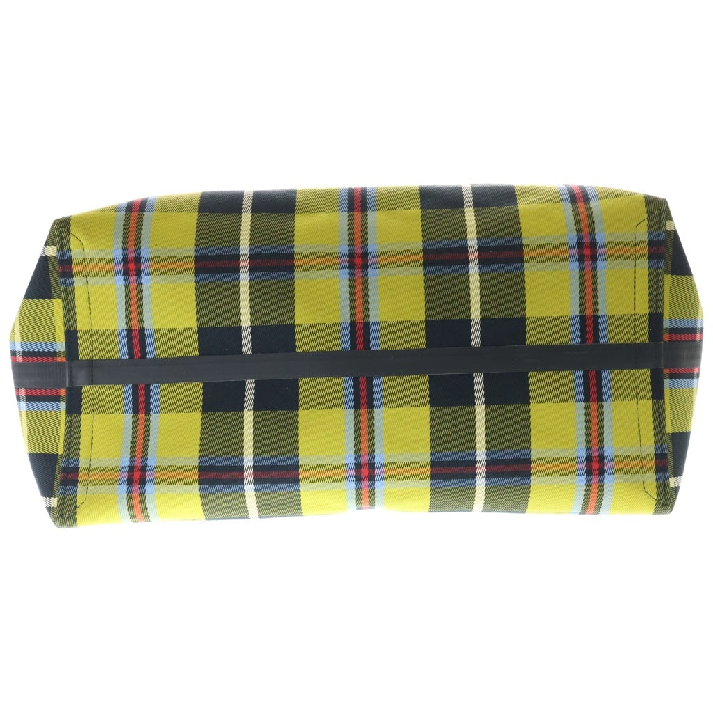 BURBERRY(バーバリー) ノバチェック リバーシブル レザー キャンバストートバッグ ジャイアント ベージュ/イエロー レディース